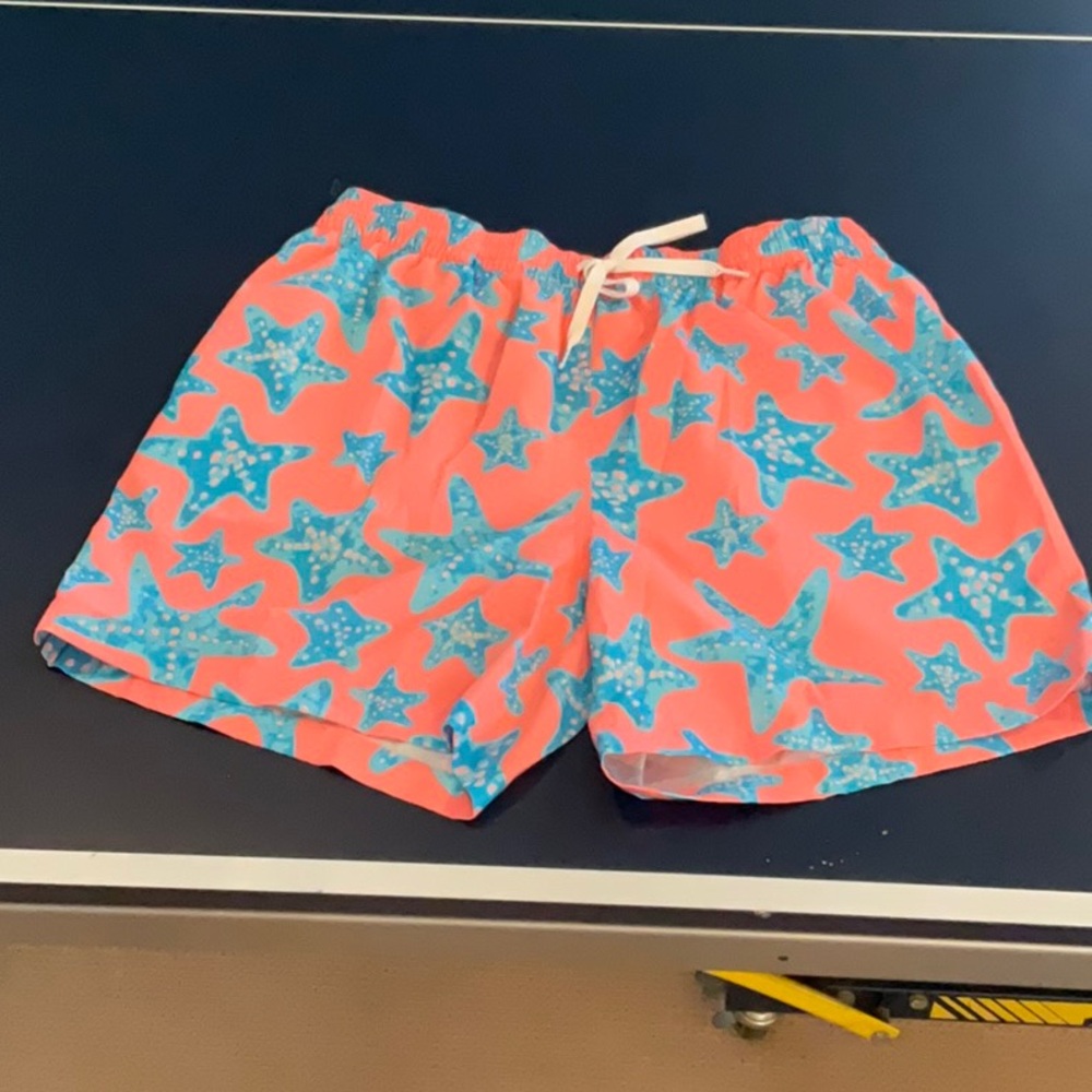 Chubbies Coral and Blue Starfish Swim Trunks